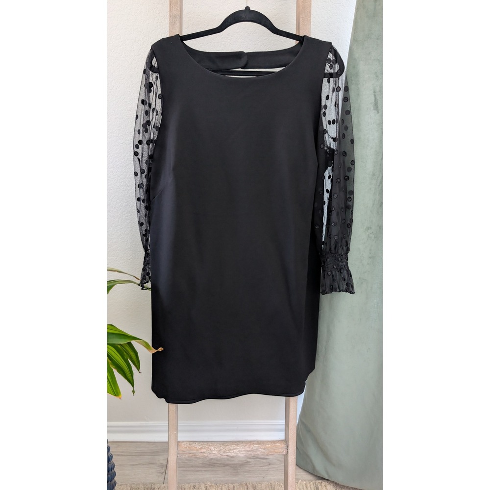 Talbots Luxe Ponte Tulle Sleeve Dress, size 16WP